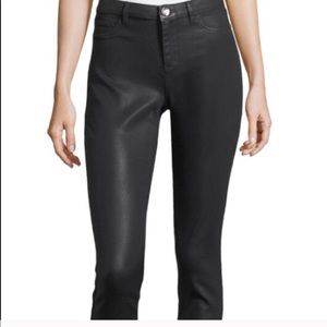 Coated Elie Tahari Azella Skinny Black Denim Straight Leg Jeans